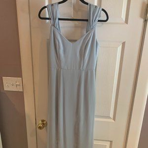 Dessy Mist Lux Chiffon Dress (Off-the-shoulder chiffon trumpet gown) Size 4